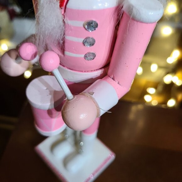 Pink Christmas Nutcracker Soldier Wooden Xmas Holiday Mantel Decoration Statue - Picture 8 of 8